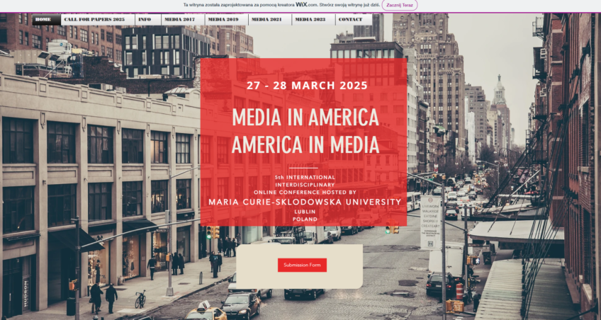 [Patronat PTR] Konferencja „Media in America, America in Media” (27-28 III 2025)