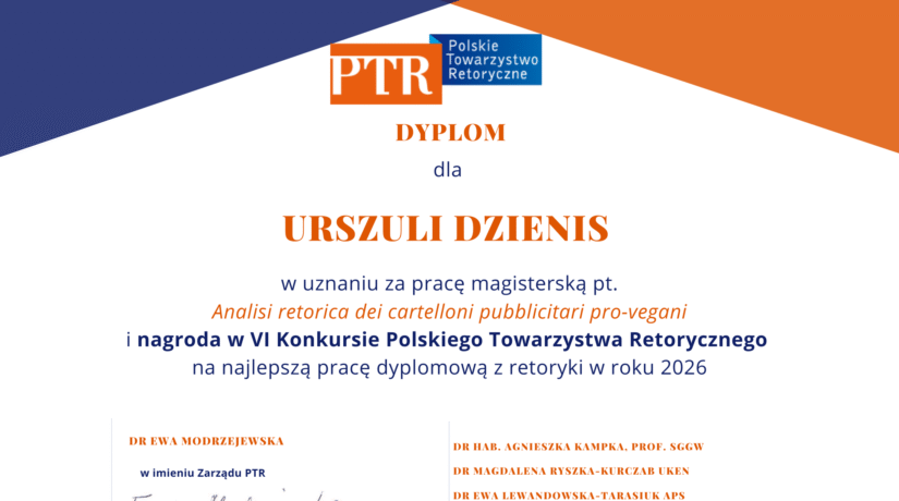 Wyniki VI Konkursu Polskiego Towarzystwa Retorycznego na najlepszą pracę dyplomową z zakresu retoryki