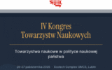 [Zaproszenie] IV Kongres Towarzystw Naukowych w Lublinie